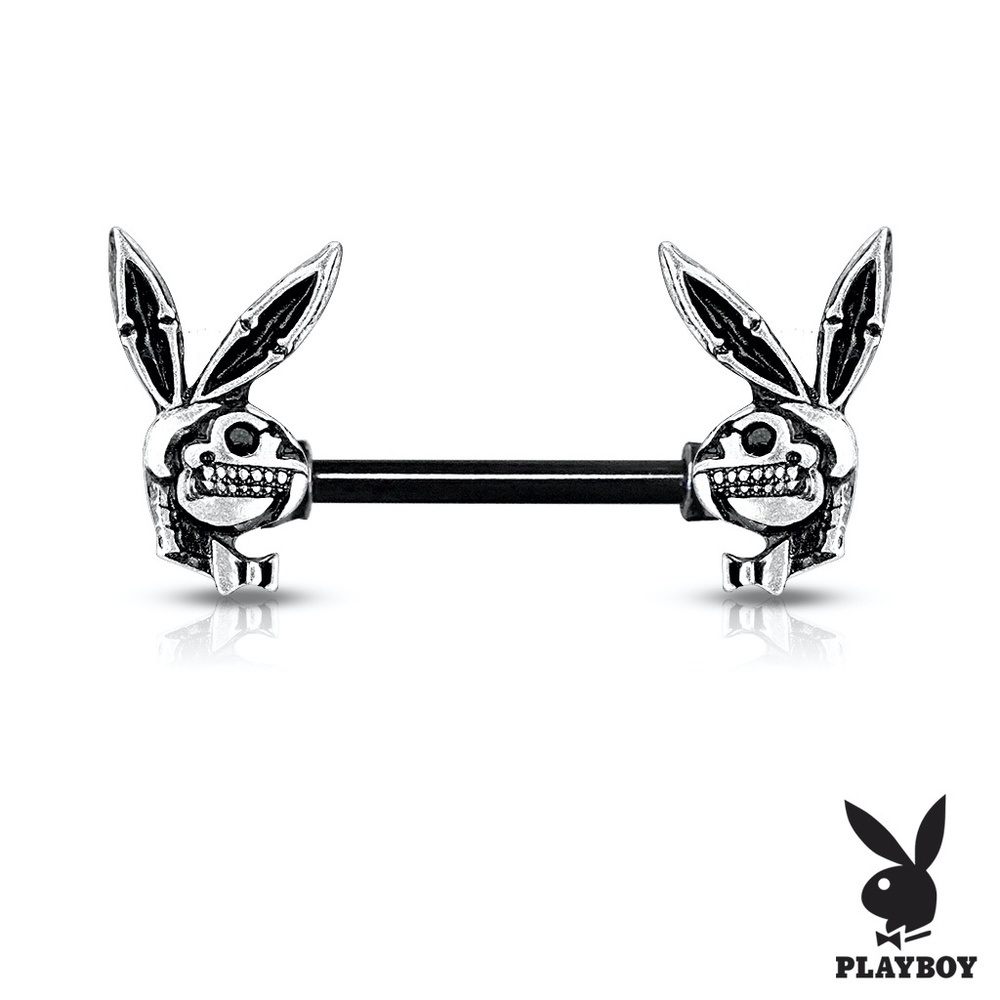 Playboy Bunny Skull Nipple Ring